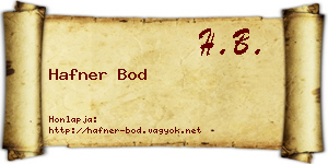 Hafner Bod névjegykártya